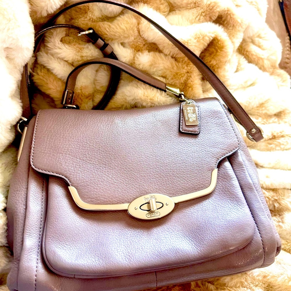 Coach Shoulder and Crossbody Bag Taupe Leather Back Pocket Removable Strap